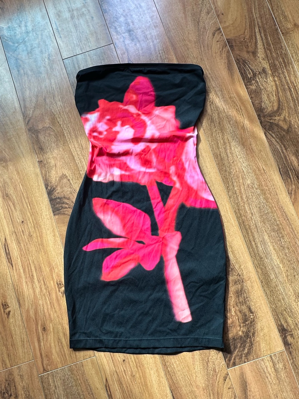 Khy x Loannes Black Peony Mini Tube Dress